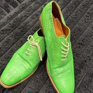 Jan Palmen Bright Green Leather Oxfords